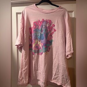 Pink Graphic T-Shirt with Anime Design